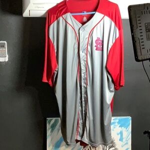 Majestic Red and Gray MLB Jersey